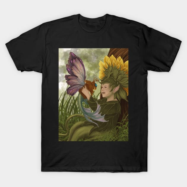 Fairy Daisy and rabbit butterfly with fish tail T-Shirt by Dugleidy Santos